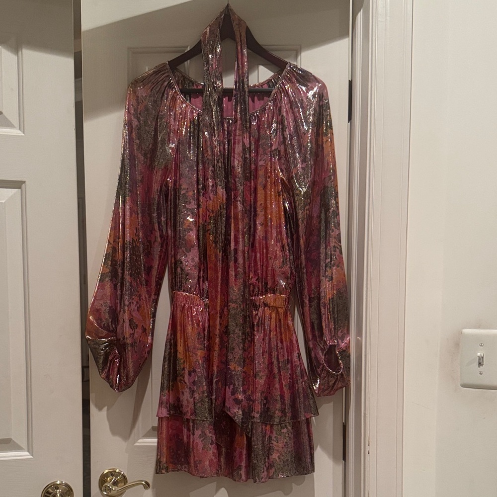 Shimmering Multicolor Long Sleeve Dress